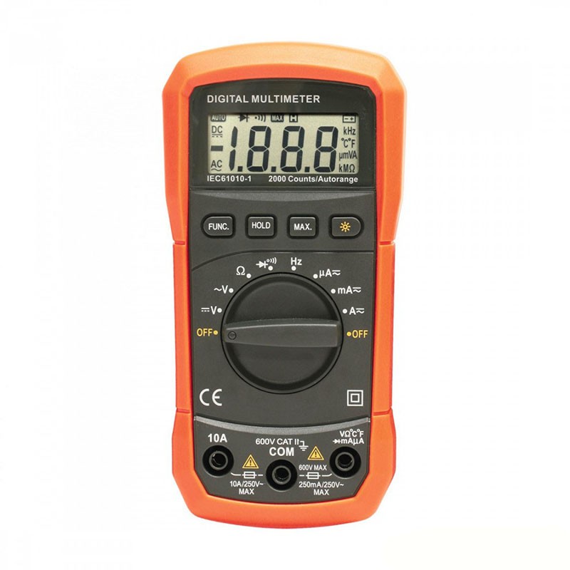 Multimetru digital, ecran LCD, 9V, 2 testere, carcasa antisoc, Home - imagine 3